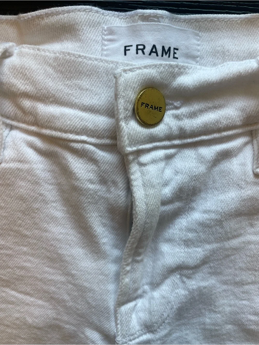 FRAME Le Cutoff Blanc White Denim Jean Shorts Size 26 Stretch